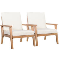 GARTENMÖBEL Set, Pappelholz, Braun+Beige - Beige/Braun, Holz/Kunststoff - Outsunny