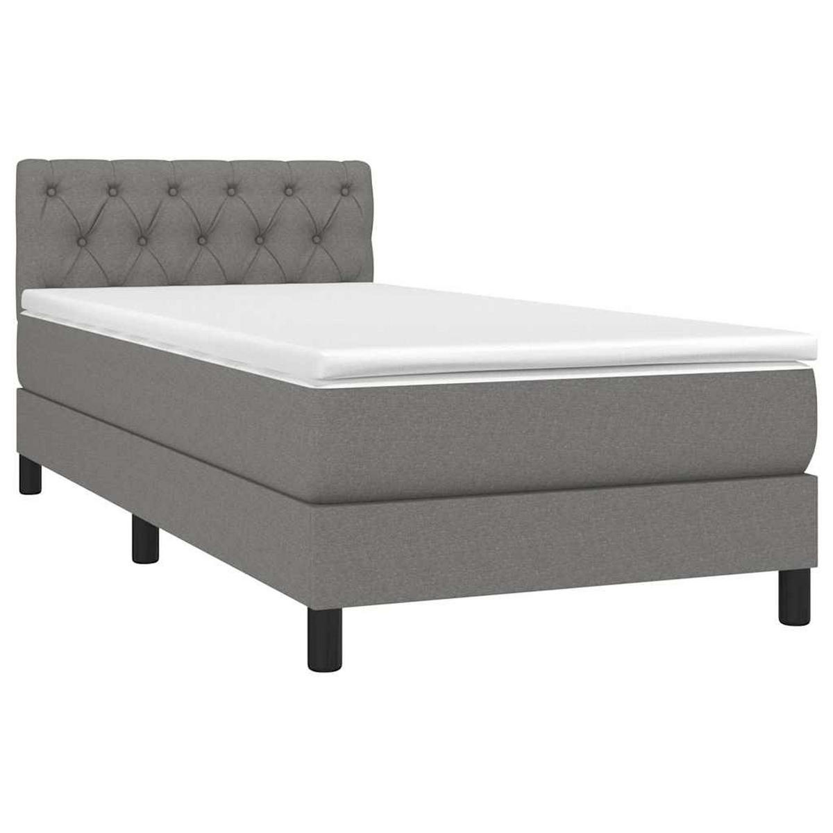 BOXSPRINGBETT 80/200 Cm Grau Gewebe - Grau, Textil (80/203cm) - vidaXL