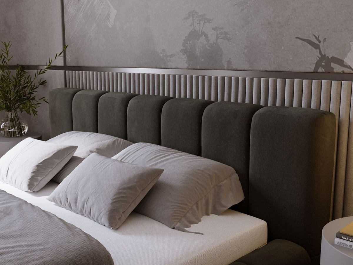 POLSTERBETT Orio 160x200 Dunkelgrau - Dunkelgrau, Textil (160/200cm) - Graingold