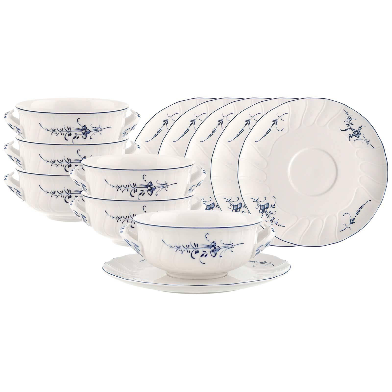 Villeroy & Boch Suppentassen Weiß, Blau