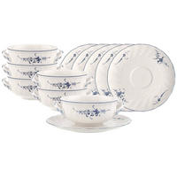 SUPPENTASSEN MIT UNTERTASSEN Vieux Luxembourg weiß-blau 260 ml 6er Set - Blau/Weiß, Keramik (260L) - Villeroy & Boch