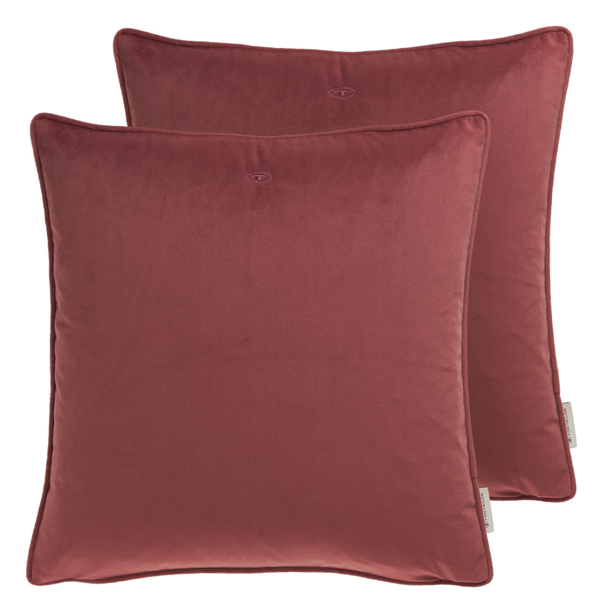 ZIERKISSENHÜLLE VELVET SIGNATURE - Rosa, Textil (45/45cm) - Tom Tailor