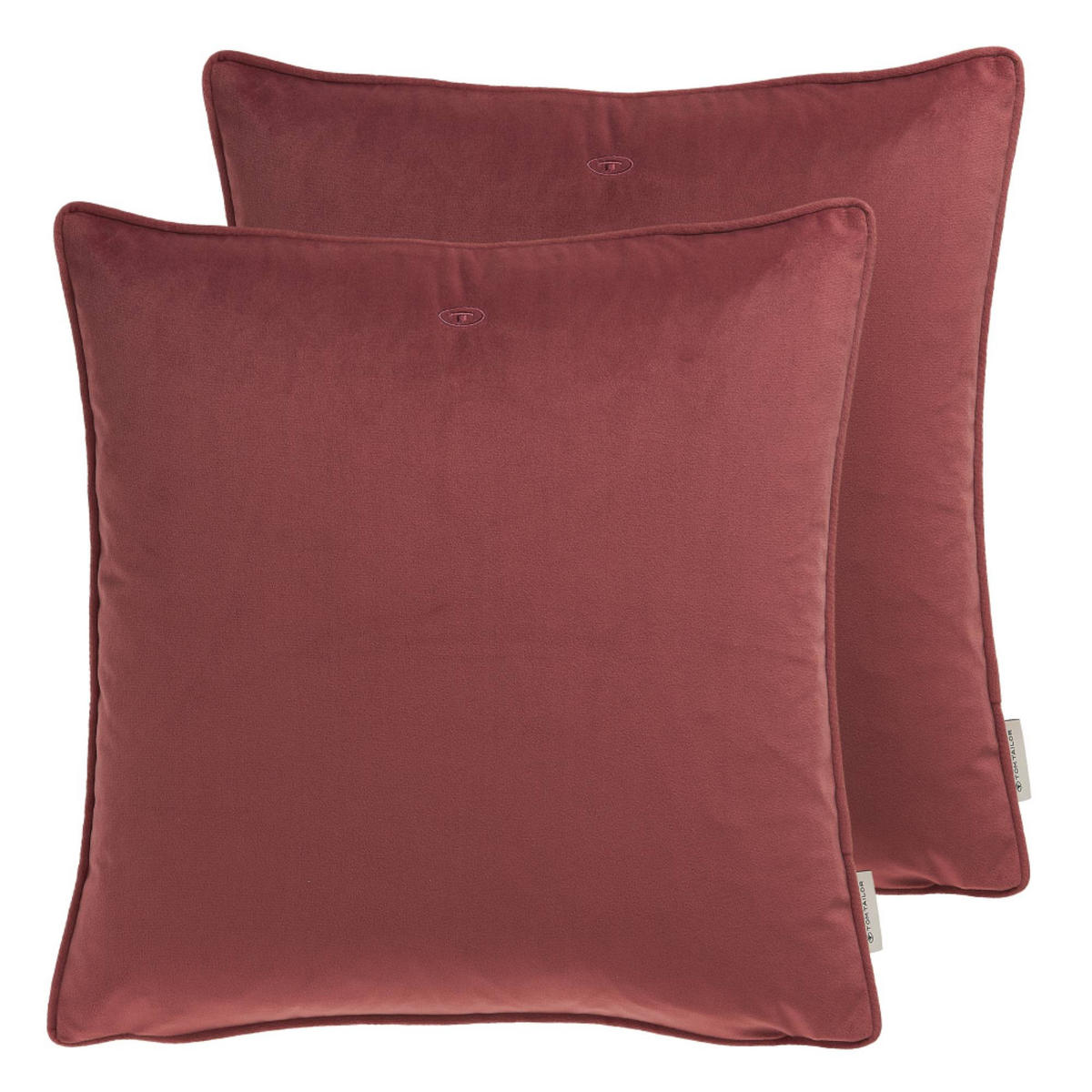 ZIERKISSENHÜLLE VELVET SIGNATURE - Rosa, Textil (45/45cm) - Tom Tailor