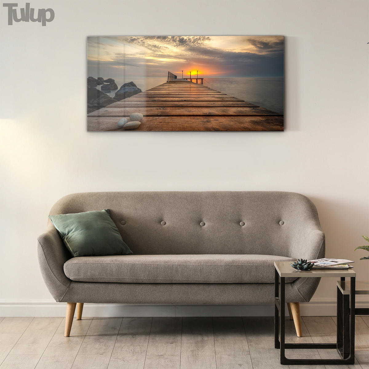 GLASBILD 120x60 cm Meereslandschaft - Cognac, Glas (120/60cm) - TULUP