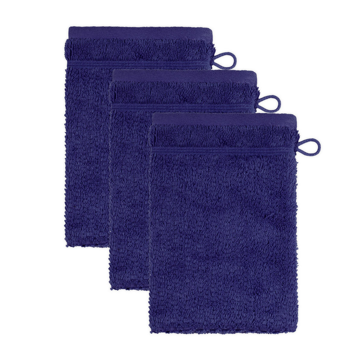 WASCHHANDSCHUH PEARL 3ER PACK - Dunkelblau, Textil (15/20cm) - Möve for Frottana