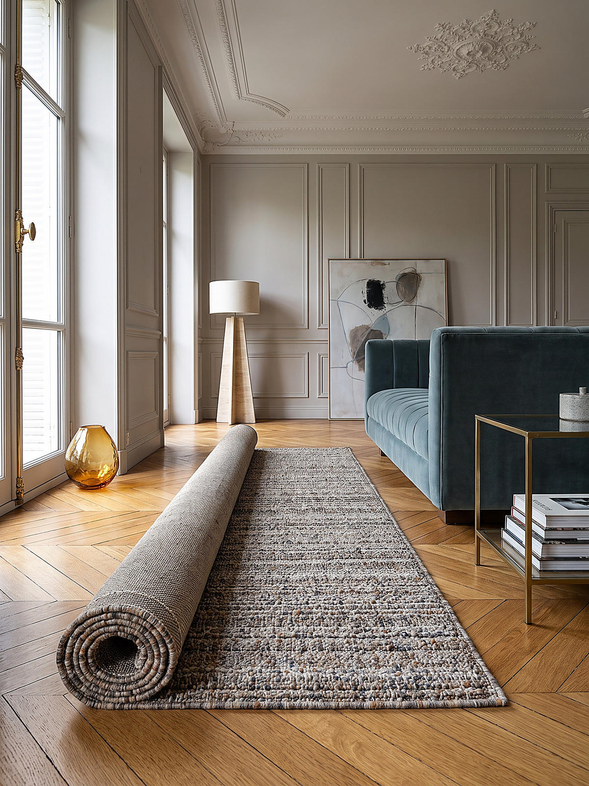 TEPPICHLÄUFER BOLLIN, Bouclé-Optik, Greige, 80 x 230 cm - Beige, Textil (80/230cm) - KADIMA DESIGN