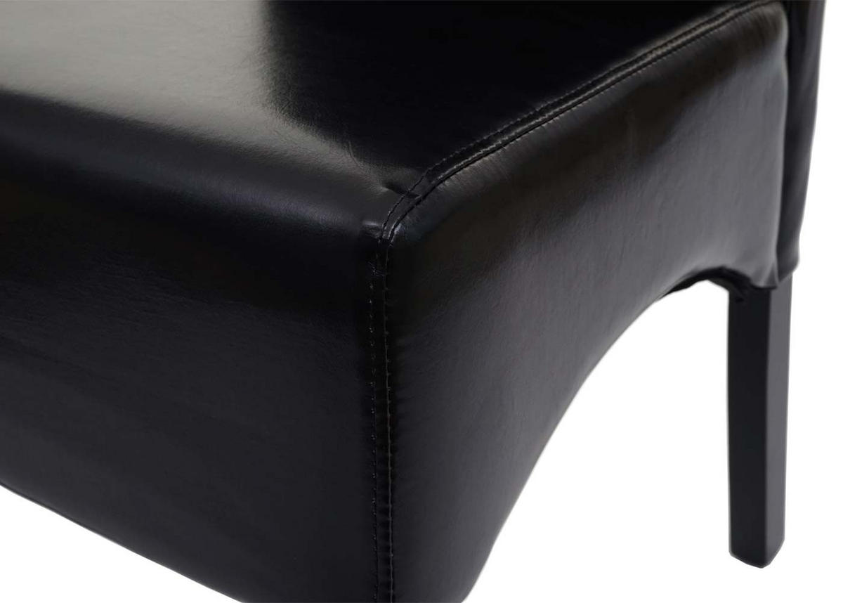 ESSZIMMERSTUHL gepolstert 100x44x56cm Sitzhöhe 48cm Leder dunkle Beine Schwarz - Schwarz, Leder (44/100/56cm) - CHEFGASTRO