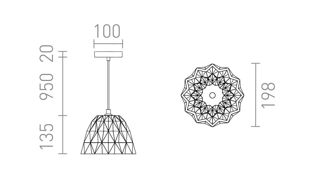 PENDELLEUCHTE NAPLES Beton 7 W - Grau, Metall (30/30/120cm) - Rendl