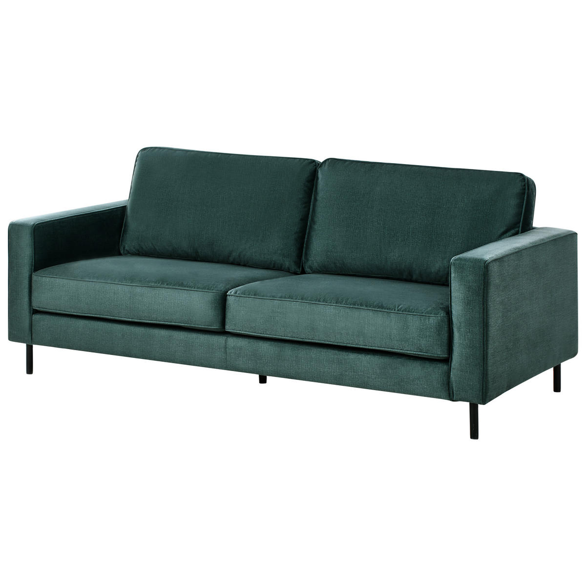 3-SITZER-SOFA Samtstoff Dunkelgrün Savalen - Schwarz/Grün, Textil (204/87/91cm) - Beliani