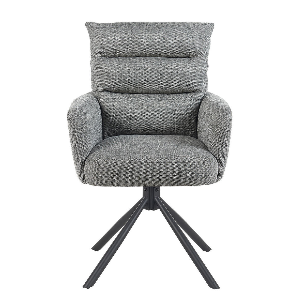 ARMLEHNSTUHL Mika-Jana 2er-Set - Schwarz/Grau, Textil/Metall (59/94/66cm) - DUBI Möbel