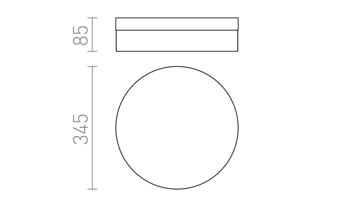 DECKENLEUCHTE AWE 33 Mattnickel 21 W IP44 - Nickelfarben, Metall (34.5/34.5/85cm) - Rendl