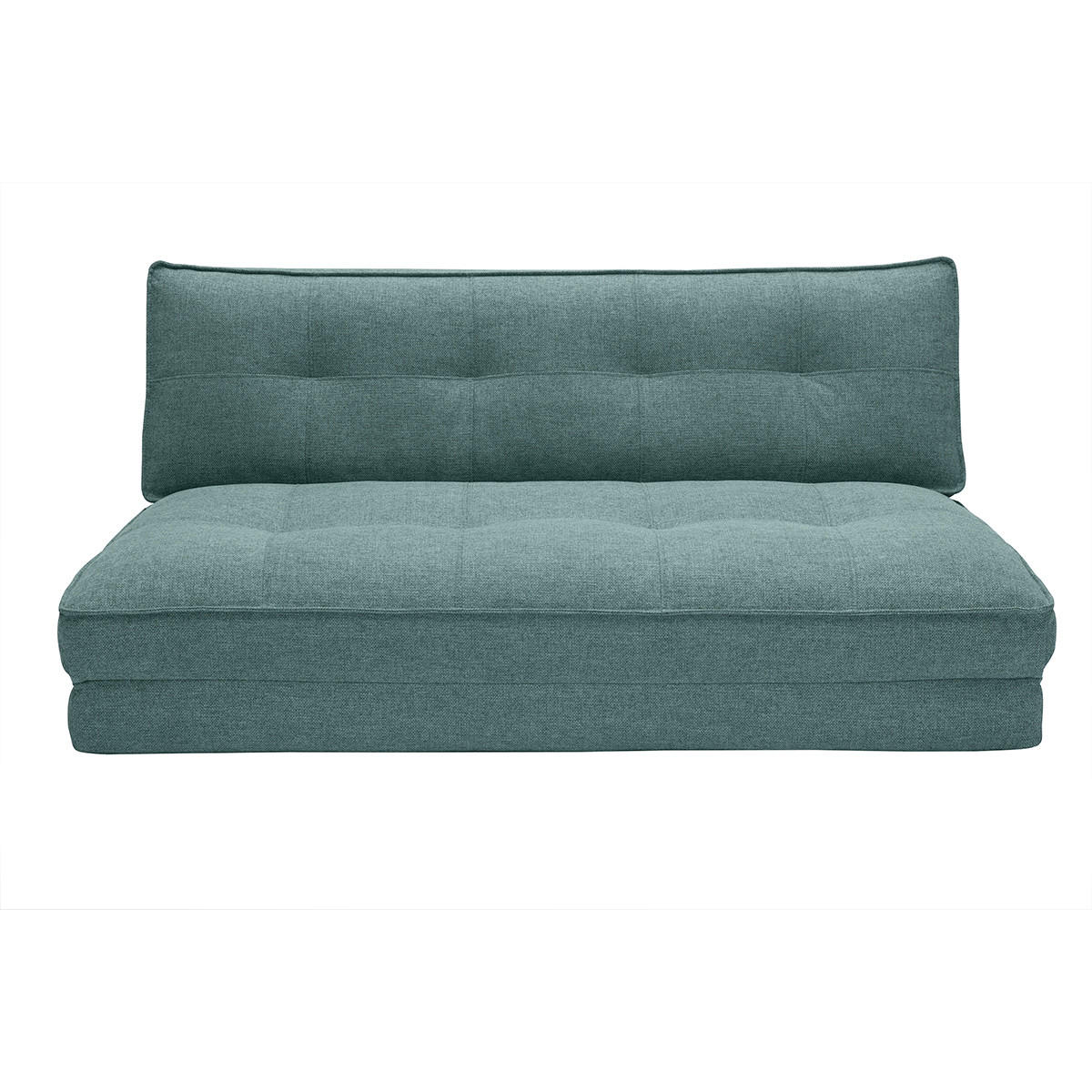 SCHLAFSOFA 2-Sitzer Stoff Grau SALLY - Blaugrau, Textil (90/66/135cm) - Miliboo