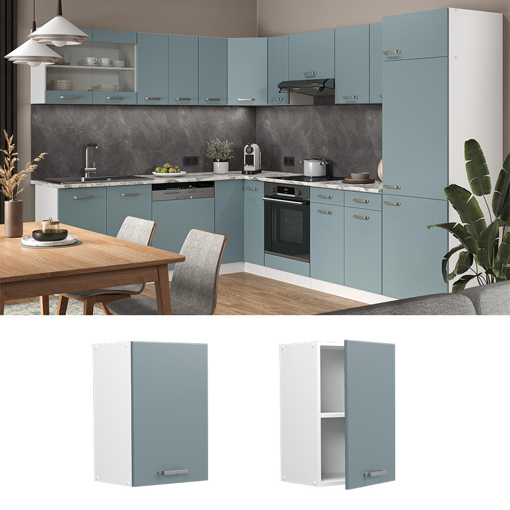 HÄNGESCHRANK R-Line Blau-Grau 40 cm - Blaugrau/Weiß, Holzwerkstoff (40/60/31cm) - Vicco