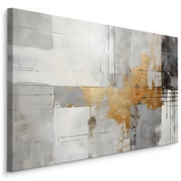 LEINWANDBILD Abstraktion Moderne Kunst 120x80 - Beige/Schwarz, Textil (120/80cm) - Muralo