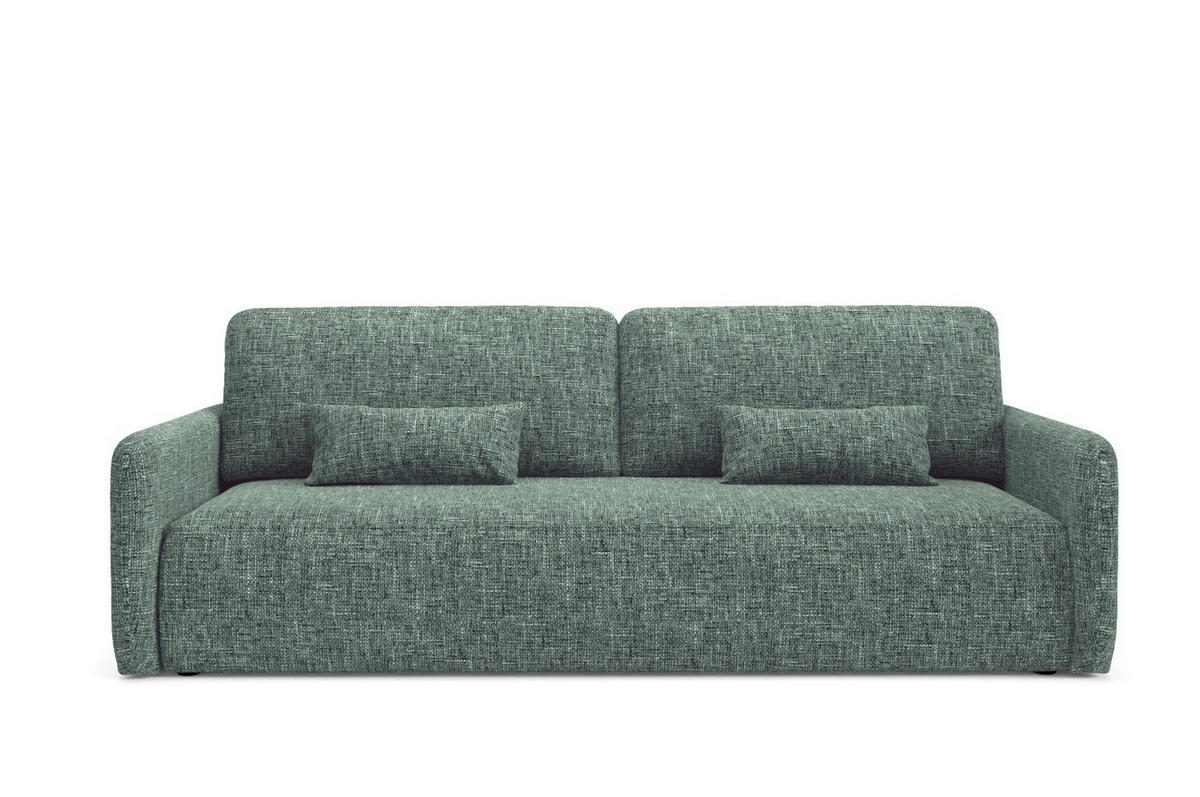 SCHLAFSOFA mit Bettkasten Grün - Schwarz/Grün, Holz/Holzwerkstoff (217/86/102cm) - Furnisell