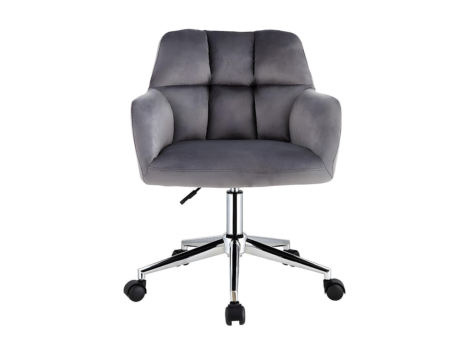 BÜROSTUHL ohne Armlehnen - 59 cm x 60 cm - samt - grau Pega - Grau, Textil (59/86/60cm) - Vente-Unique