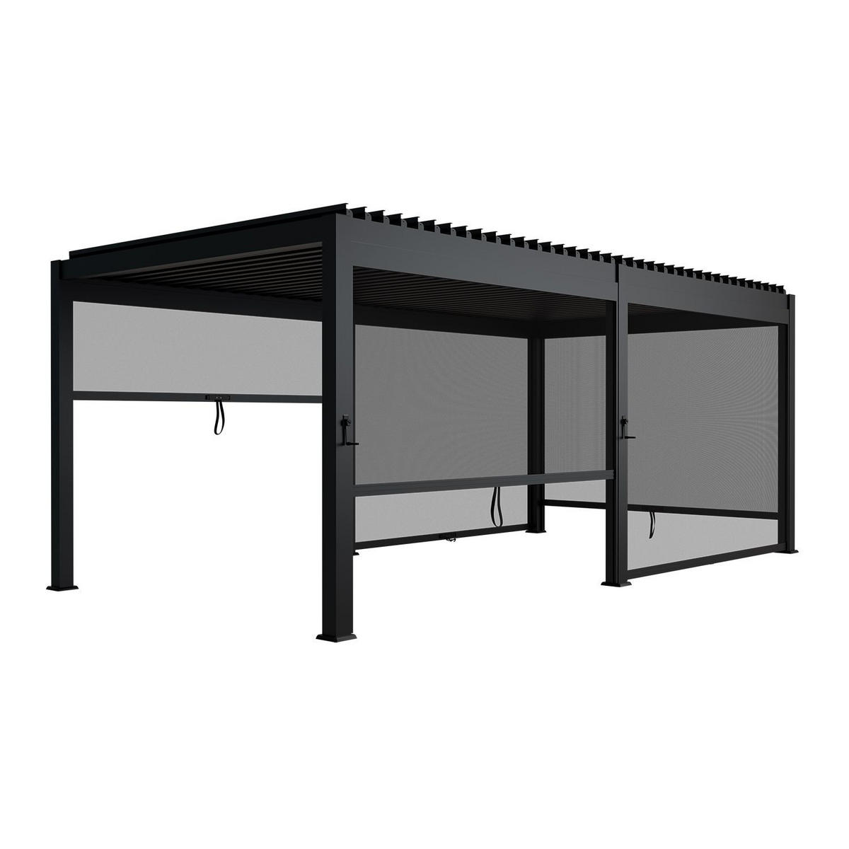PERGOLA/ LAMELLENDACH Tahiti 3x5,9 m anthrazit - Anthrazit, Metall (590/240/300cm) - Juskys