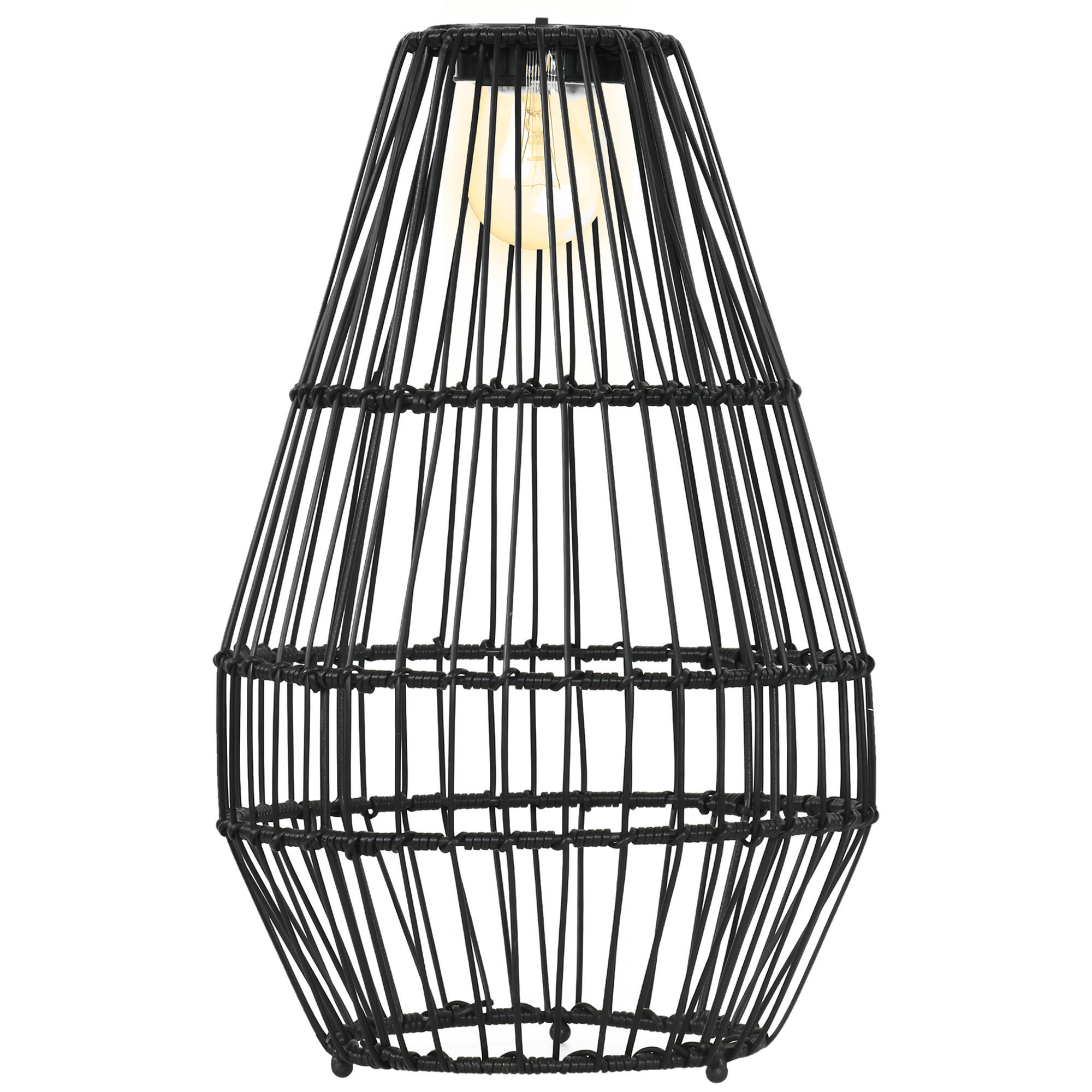 SOLARLEUCHTE, für Balkon, Terrasse, Hof, Stahl, Schwarz - Schwarz, Kunststoff (34/34/56cm) - Outsunny