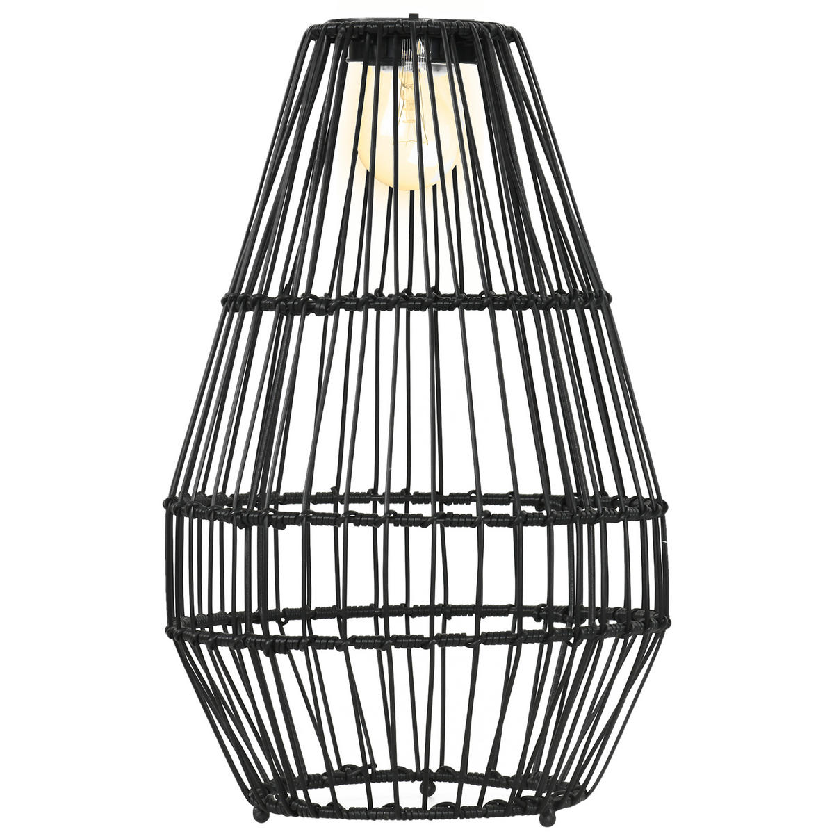 SOLARLEUCHTE, für Balkon, Terrasse, Hof, Stahl, Schwarz - Schwarz, Kunststoff (34/34/56cm) - Outsunny