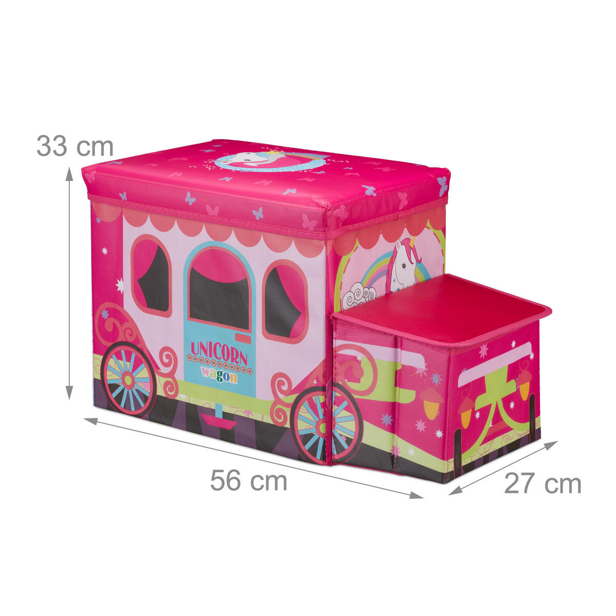 SITZBOX Kinder - Pink, Holzwerkstoff/Wellpappe (27/33/56cm) - Relaxdays