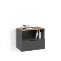 KOMMODE Piave Anthrazit/Sonoma mit klappe - Anthrazit/Sonoma Eiche, Holzwerkstoff (60/50/40cm) - Livinity®