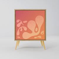 SIDEBOARD IRREGULAR PINK, Eichefarben, 57,5x42x75,5 cm, Goldfarbene Metallfüße - Eichefarben/Goldfarben, Holzwerkstoff/Metall (57.5/75.5/42cm) - SpaceRebels