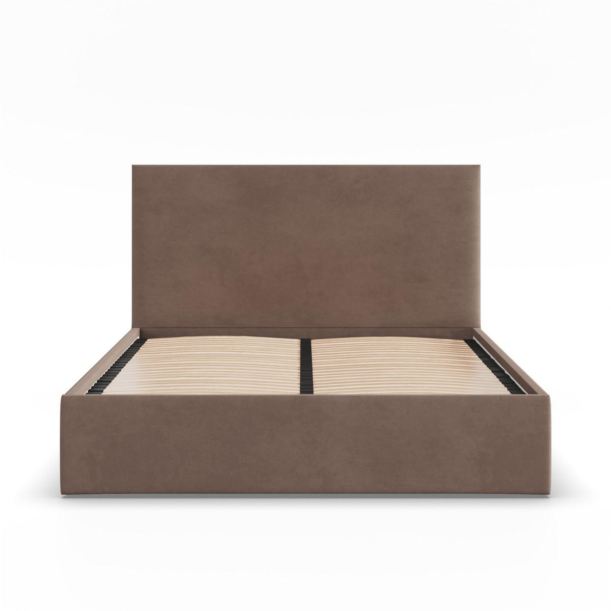 POLSTERBETT MIT KOPFTEIL 180x200 ohne Bettkasten PAOLA, Braun - Braun, Textil (180/200cm) - Mebligo