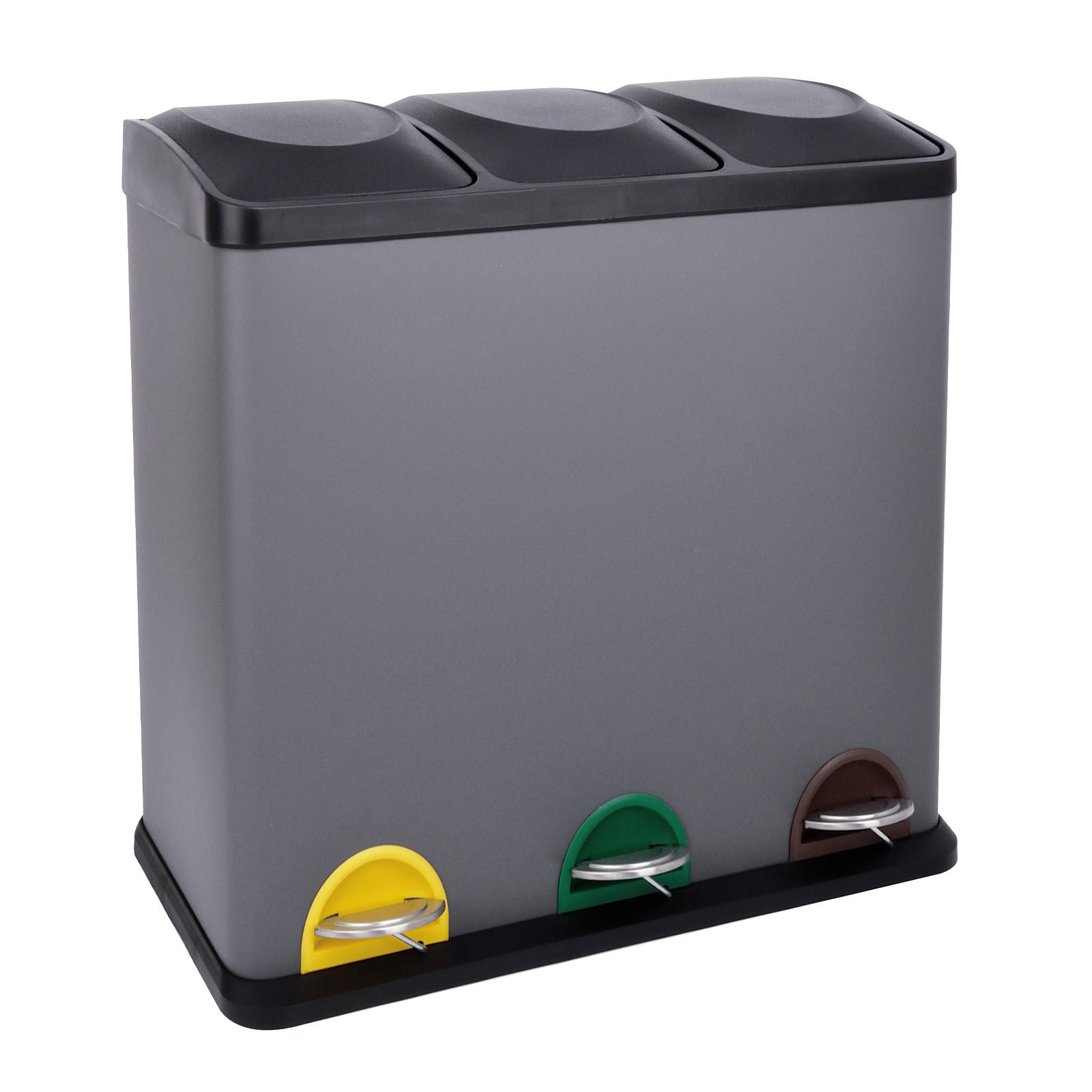 MÜLLEIMER TC3X20 - Grau, Metall (60/60/33cm) - SVITA