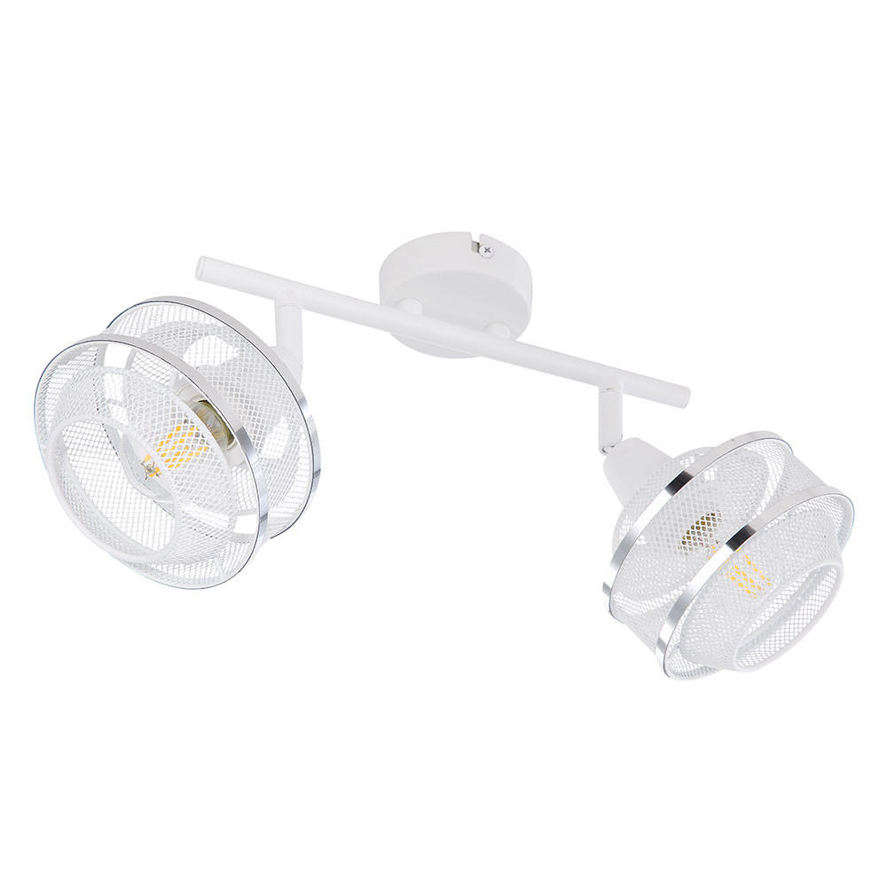 DECKENLEUCHTE Metall Gitter Weiß - Weiß, Metall (27.5/12/21.5cm)