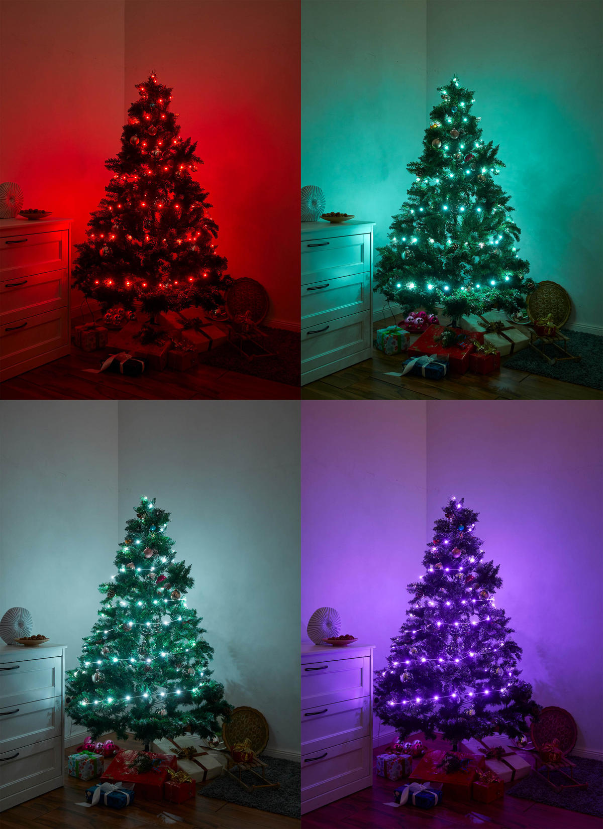 LED-EFFEKTLICHTERKETTE - mit Musiksensor, 100 Mikro-LEDs, IP44 wetterfest für Innen und Außen, 10m Länge, 5m Zuleitung - Weiß, Kunststoff (100cm) - Northpoint