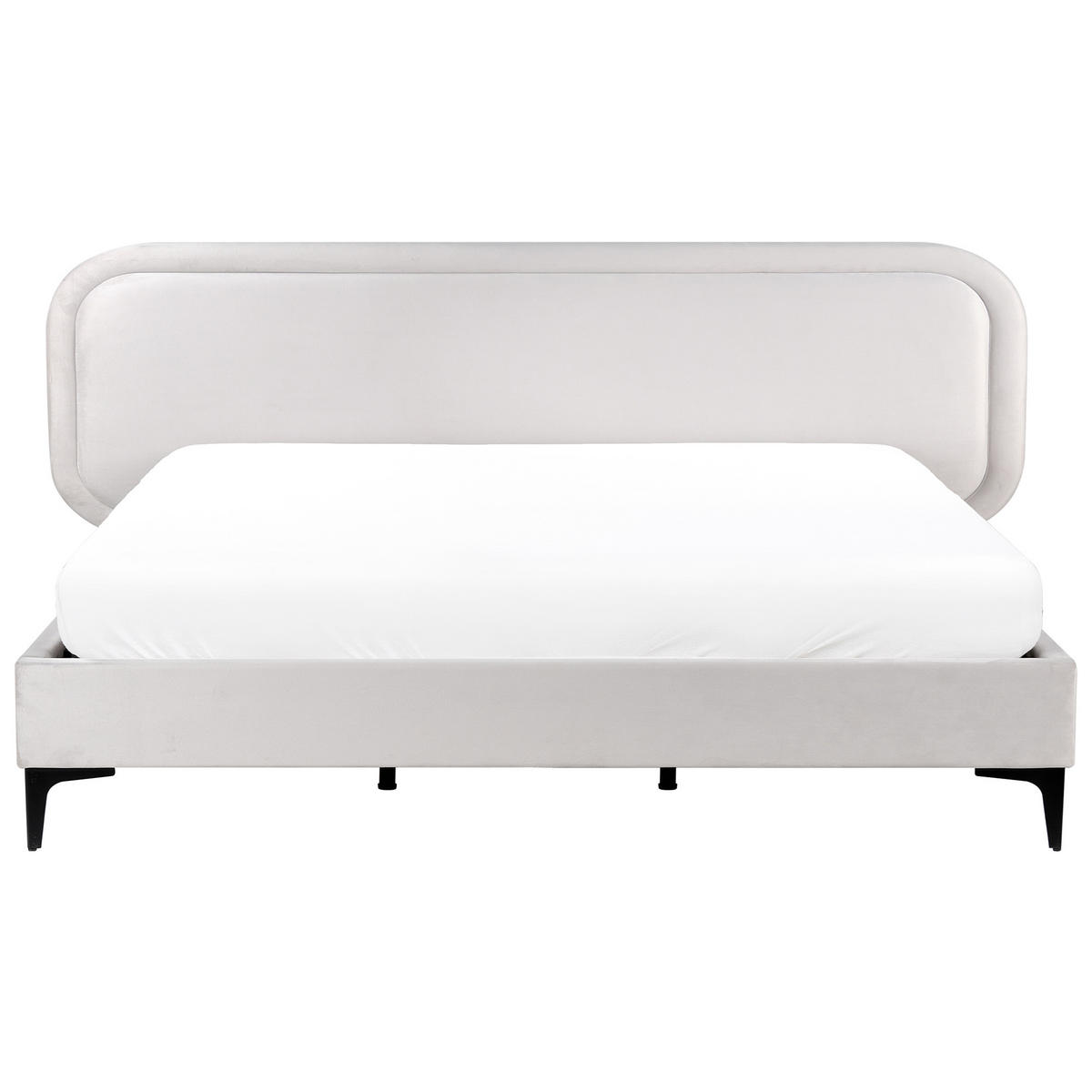 BETT mit Lattenrost 180/200 cm Hellgrau Suzette - Hellgrau, Textil (180/200cm) - Beliani