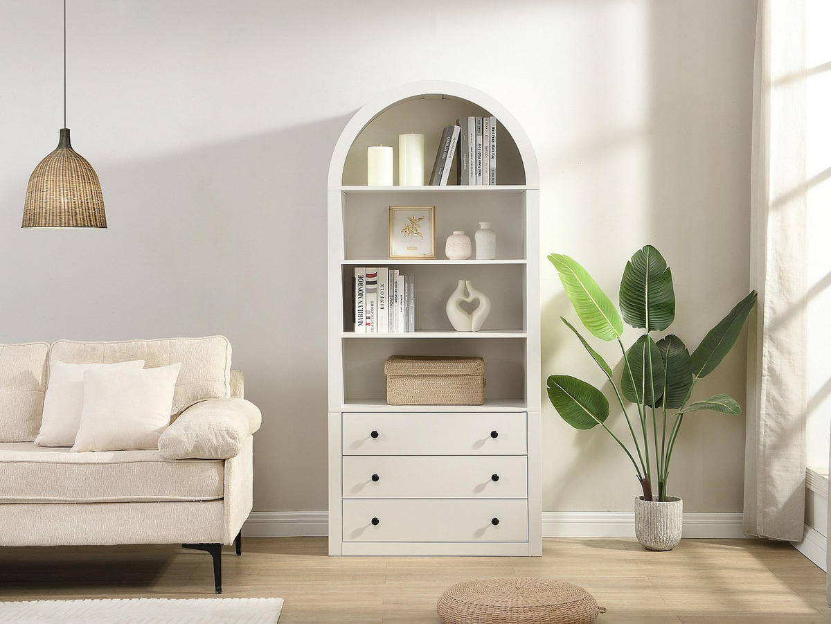BÜCHERREGAL - 80 cm x 40 cm - Holz, Platte - Weiß MARALYN - Weiß, Holz (80/180/40cm) - Vente-Unique