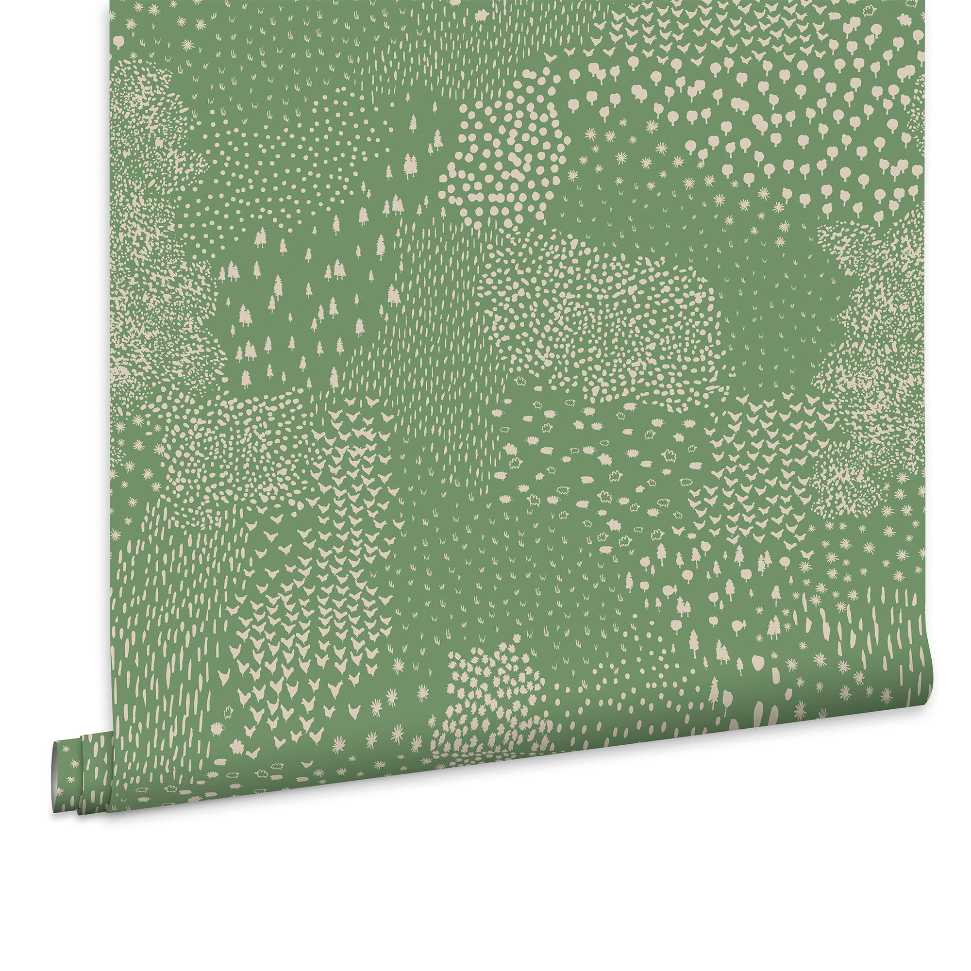 VLIESTAPETE Mono Farm 1005x52cm - Grün, Papier/Kunststoff (52/1000cm) - Joules