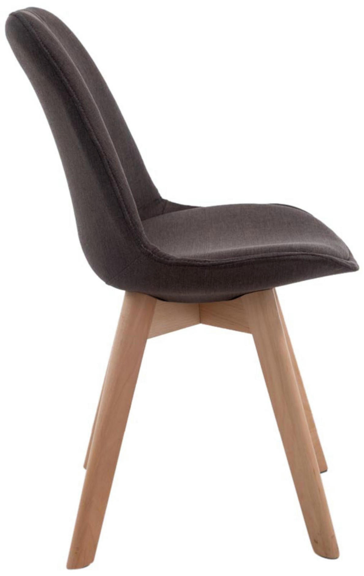 STUHL 4er Set Stoff dunkelgrau - Eukalyptusholzfarben/Dunkelgrau, Holz/Textil (48/84/55cm) - CLP
