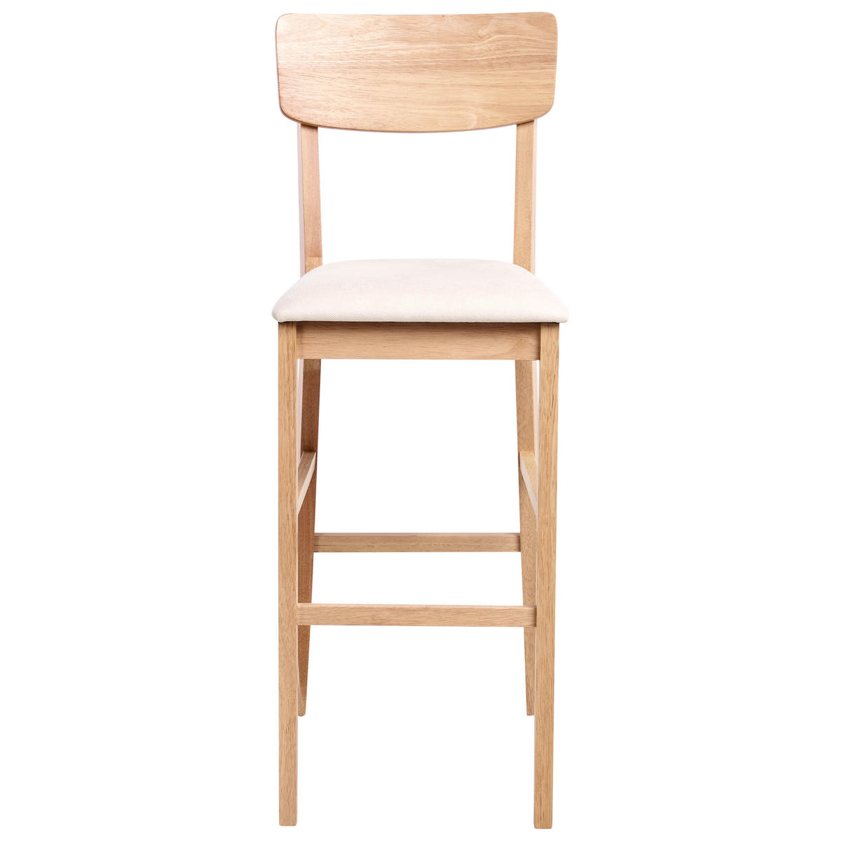 BARSTUHL 2er-Set Holz Hellbraun/BeigeAmbler - Beige, Holz (44/113/53cm) - Beliani