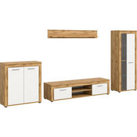 WOHNWAND Jam 35/330/159 cm - Weiß, Holzwerkstoff (330/159/35cm) - Xonox
