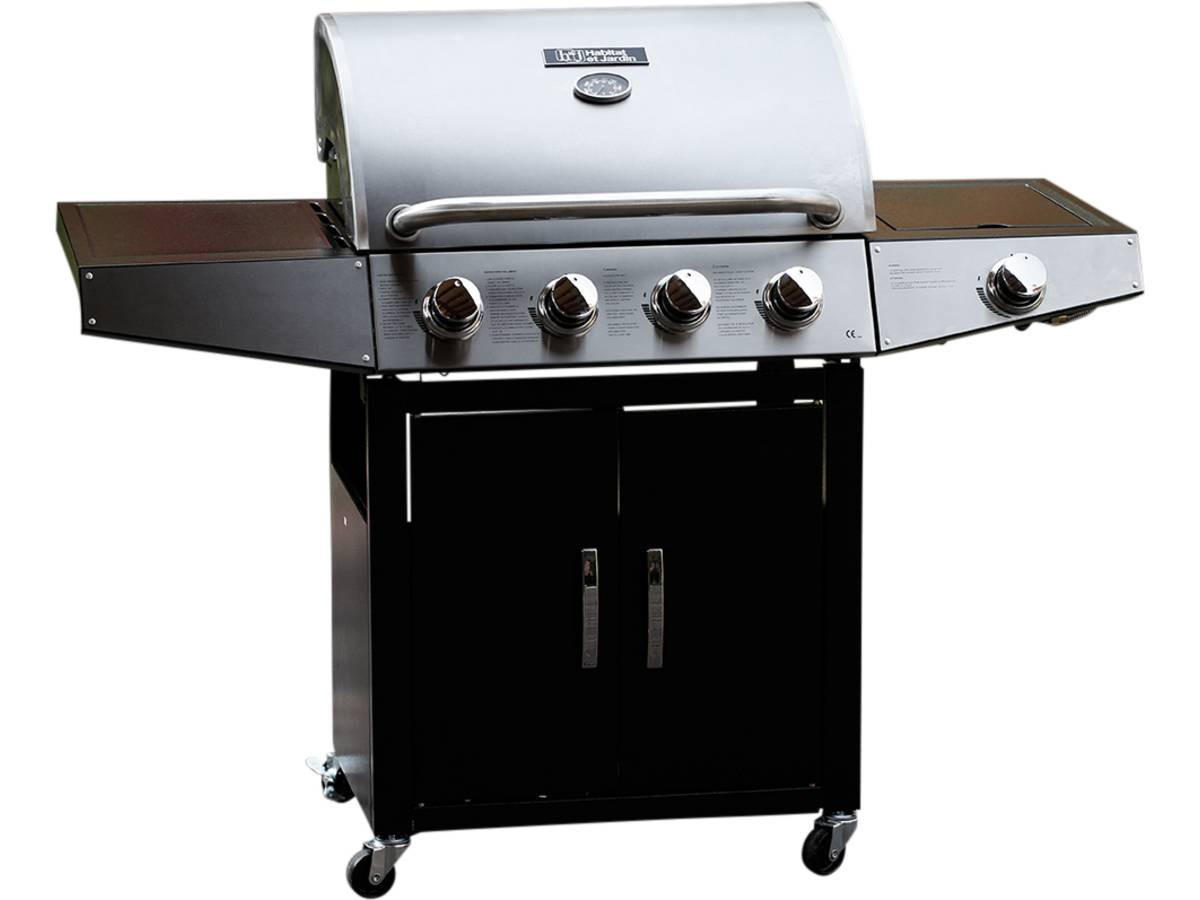 GASGRILL party 5 - Grau, Metall (54/55/136cm) - Habitat Garten
