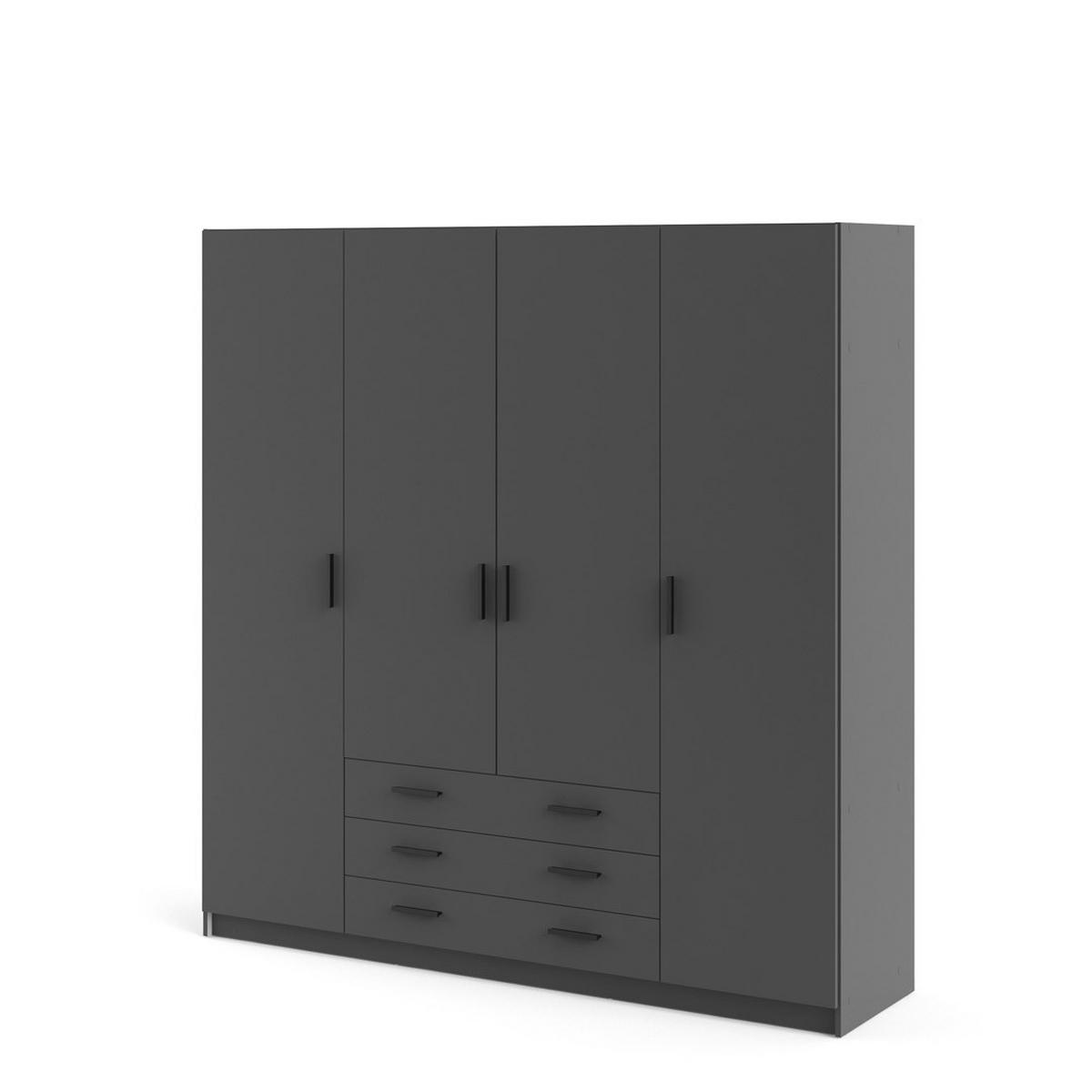 KLEIDERSCHRANK Grau - Grau, Holzwerkstoff (196/201/50cm) - ebuy24