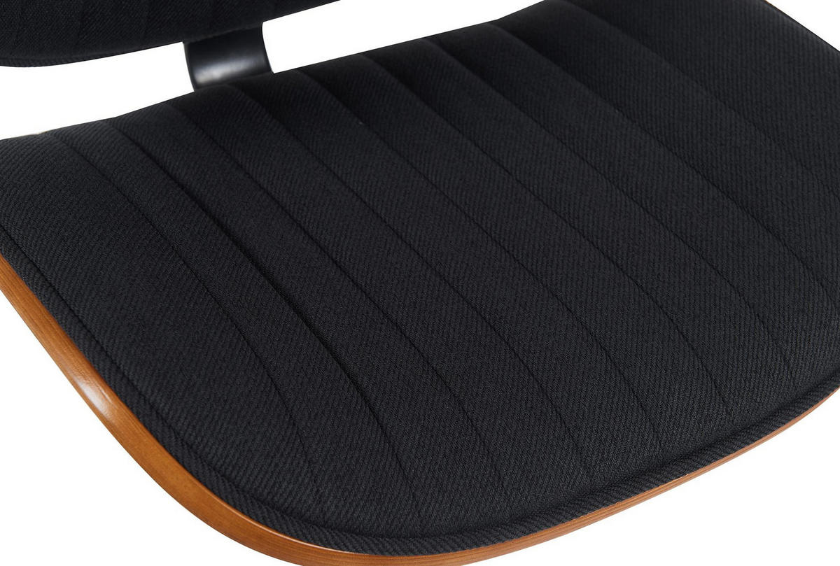BARHOCKER Stoff walnuss/schwarz - Chromfarben/Walnussfarben, Textil/Metall (50/94/50cm) - CLP