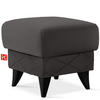 HOCKER GUSTAVO III Fußstütze, Velours, Anthrazit - Anthrazit, Holz/Holzwerkstoff (53/49/53cm) - KONSIMO®