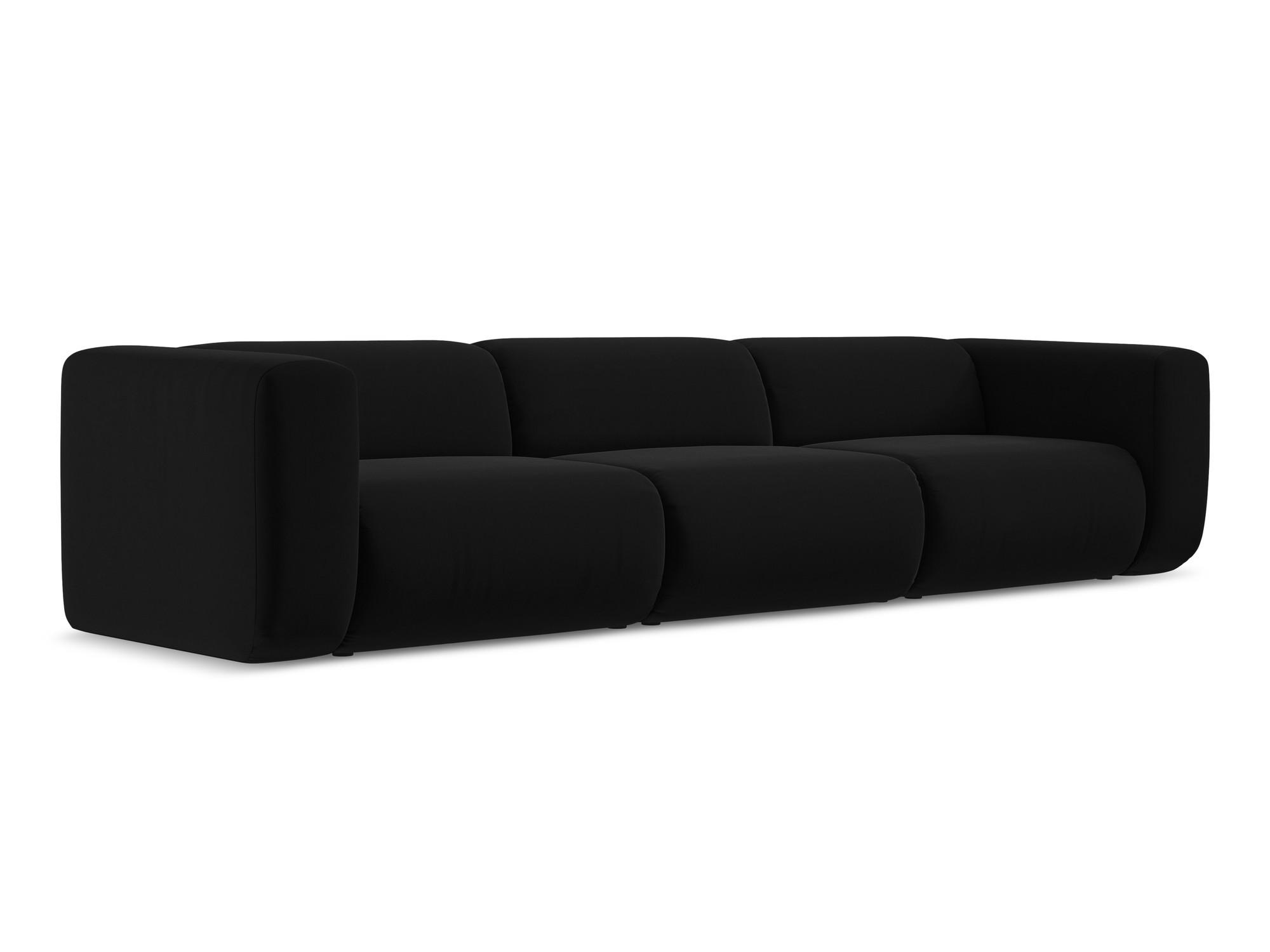 4-SITZER-SOFA Samt Stoff Schwarz - Schwarz, Kunststoff/Textil (319/70/89cm) - Makamii