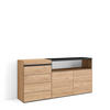 KOMMODE mit Schubladen, Sideboard Schrank, eiche, 158/35/75cm - Eichefarben, Holzwerkstoff (158/75/35cm) - Skraut Home