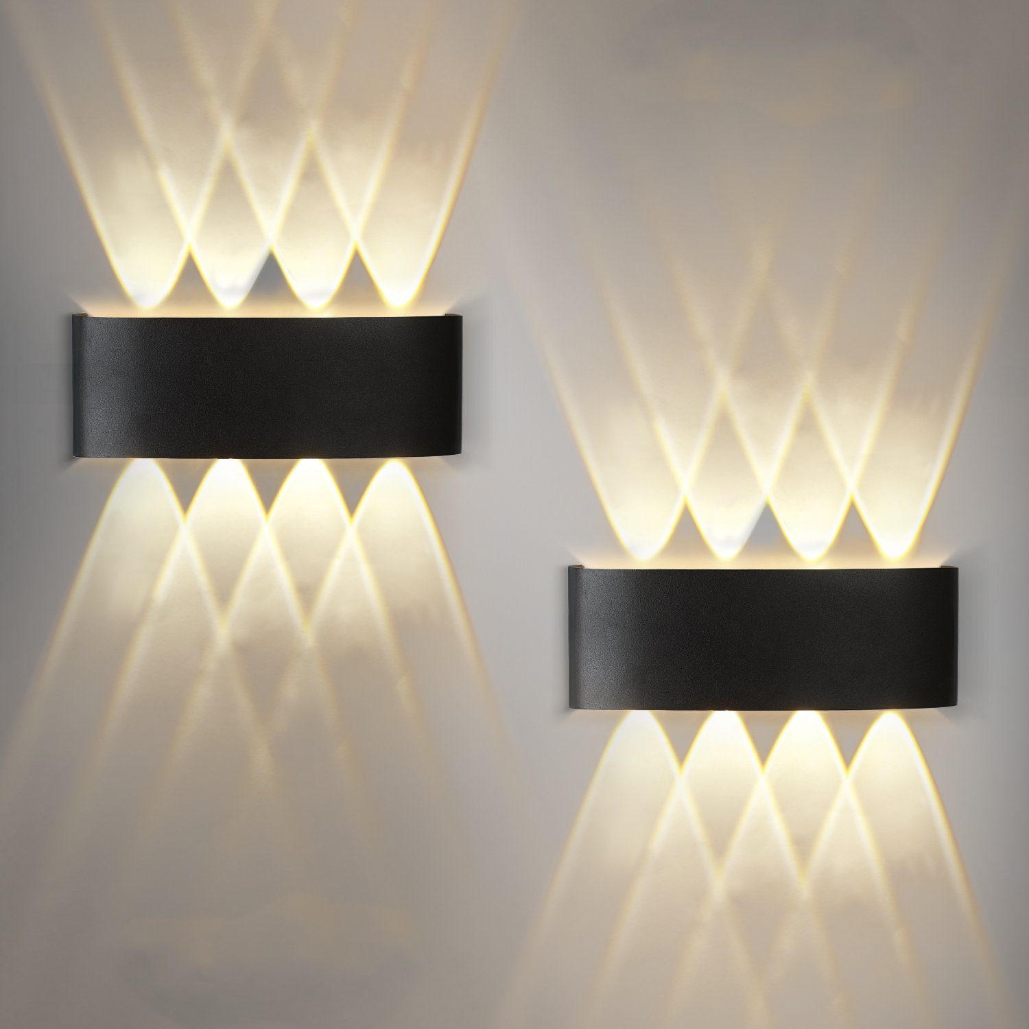 LED WANDLEUCHTE Herz 2er-Set - Schwarz, Metall (5/8/22cm) - Nettlife