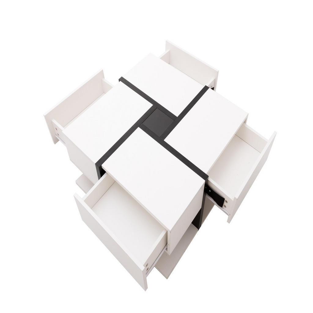 FLIEKS KONFERENČNÍSTOLEK 78x78cm Lesklý Bílý 4 Zásuvky