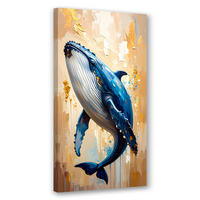 LEINWANDBILD Wal Säugetiere Meerestiere 50x100cm - Blau, Textil (50/100cm) - Feeby
