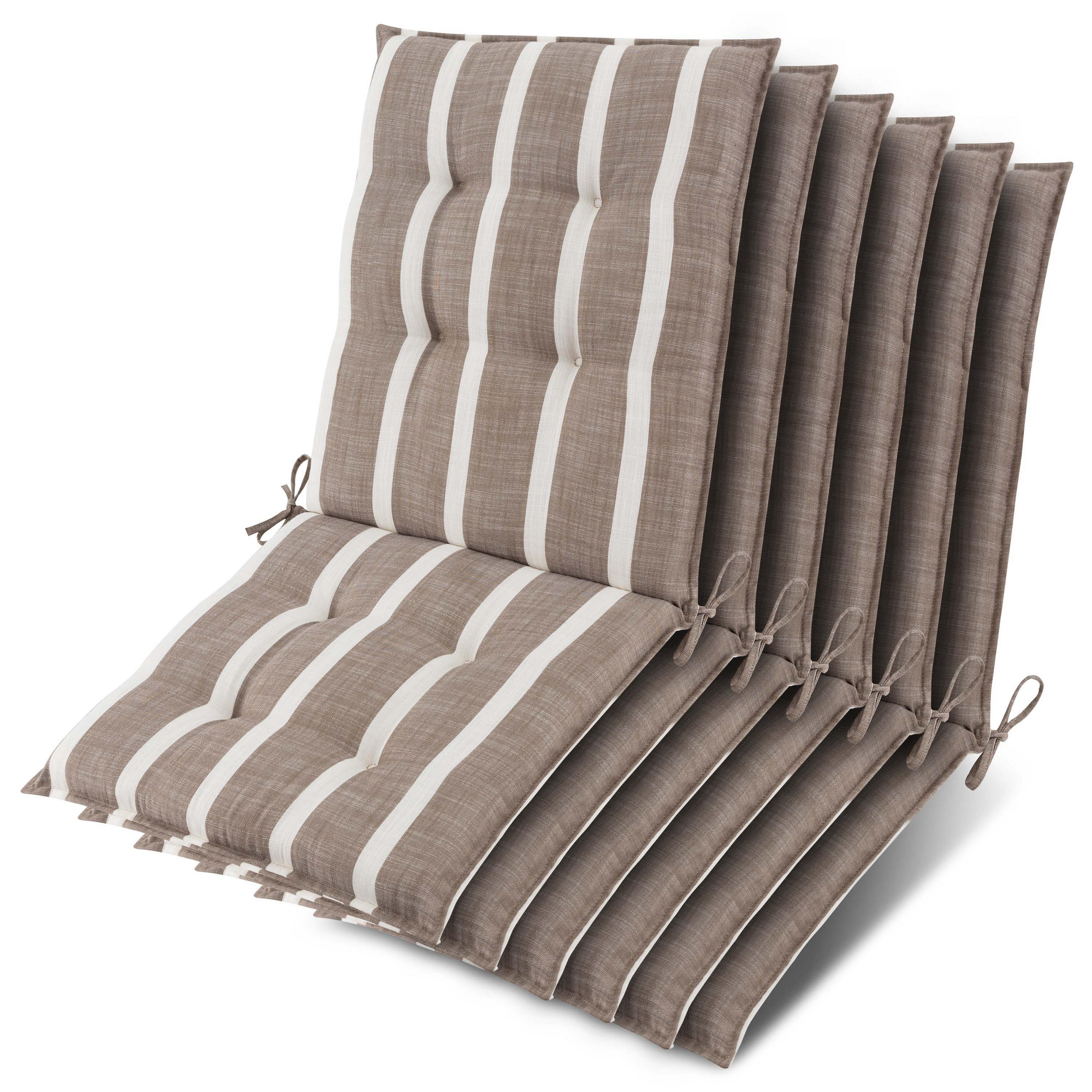 NIEDERLEHNER Sun-NL 105x50x8cm Beige-Weiß-Gestreift (6tlg) - Beige, Textil (50/100cm) - Beautissu 