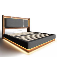 STAURAUMBETT 140/190 cm DE-32471 mit LED Grey - Grau, Holz (140/190cm) - ComfortXL