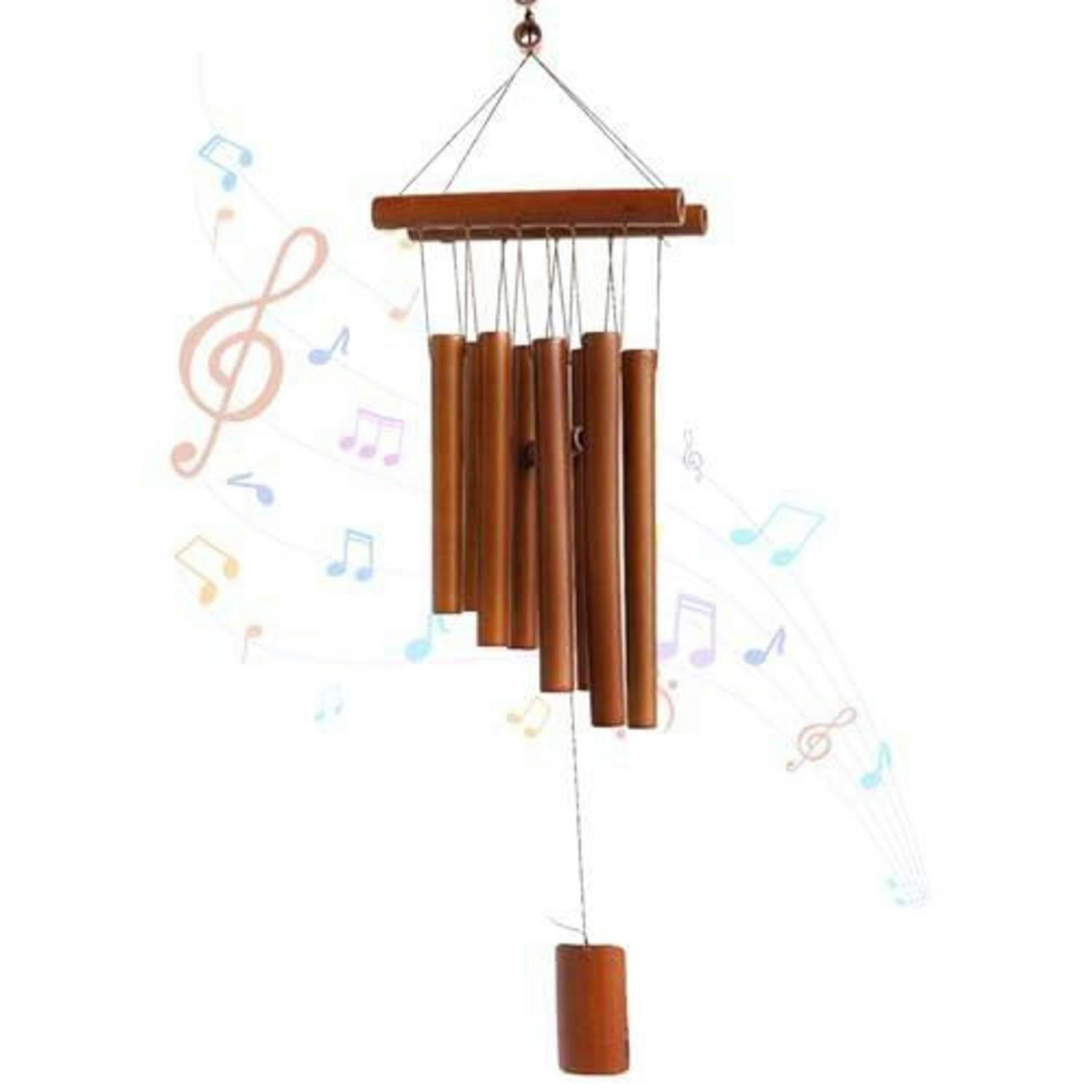 WINDSPIEL Bambus mit beruhigender Melodie - Braun, Naturmaterialien (18/10/60cm)