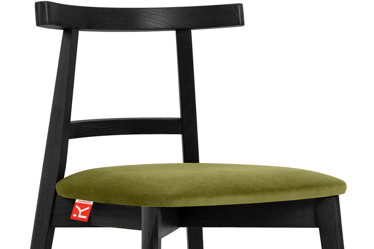 ESSTISCHSTÜHLE LILIO 2 St Vintage, Oliv / schwarz - Schwarz/Olivgrün, Holz/Textil (47/76/45cm) - KONSIMO®