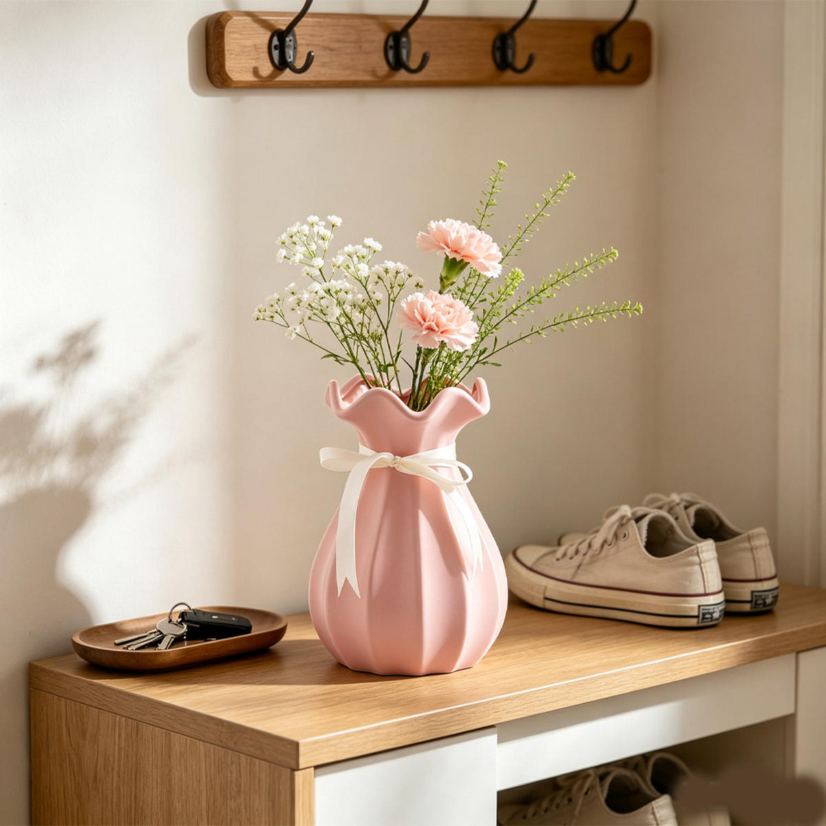 VASE 14 x 14 x 20,5 cm Keramik - Pink, Glas (20.5cm) - LIBRATON
